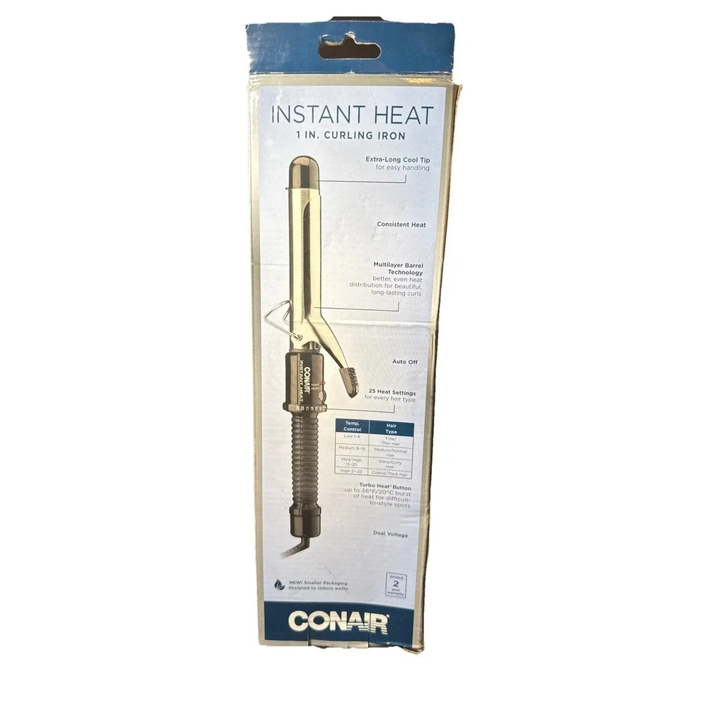 New‎ Conair 1 inch Curling Iron 30-Seconds Heat-Up Classic Curls CD87GNR